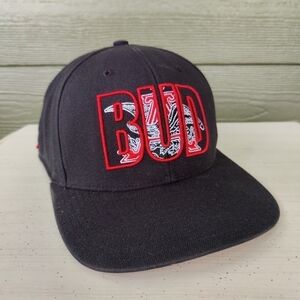 47 Brand Bud Budweiser Hat Cap Adjustable Black and Red Red One Size